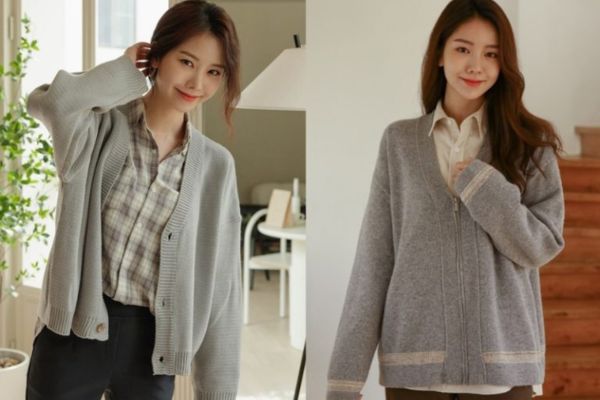 phối đồ với áo khoác cardigan nữ